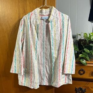 Vintage Betsy Kelley by Orbit 80’s Pastel Striped Size Large Blazer